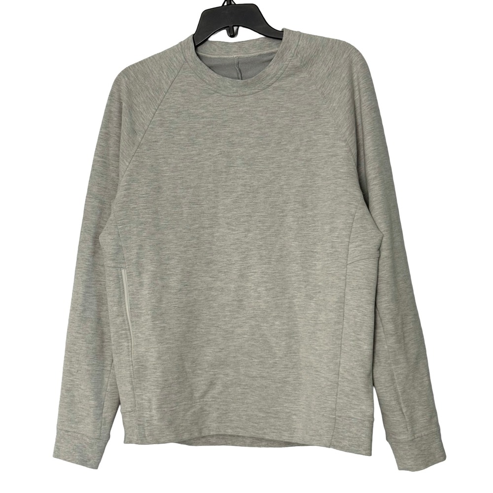 Lululemon City Sweat Crew Pullover Heathered Ultra Light Grey / Sea Salt Medium